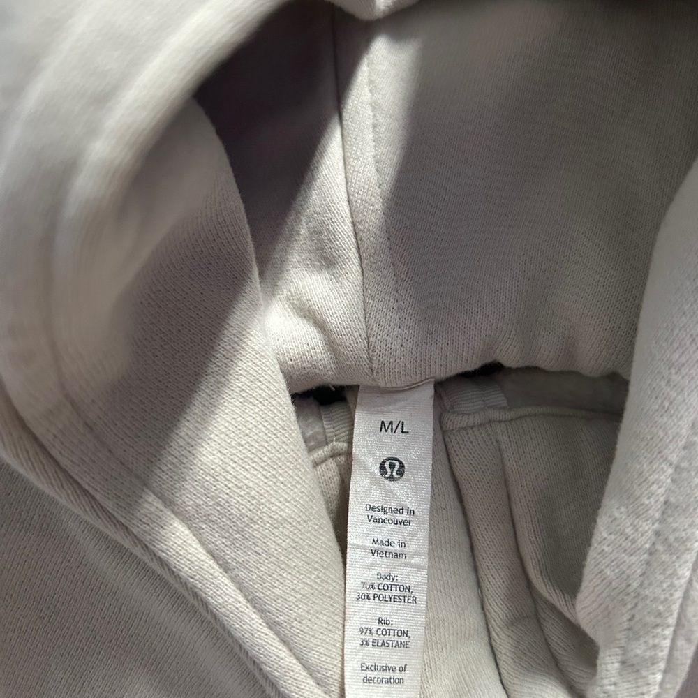 lululemon athletica Light Beige/Cream Hoodie Sweatshirt